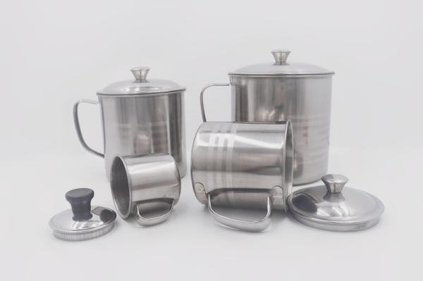 0.217cbm 9cm Drinkware Stainless Steel Water Mug With Rolled Edge