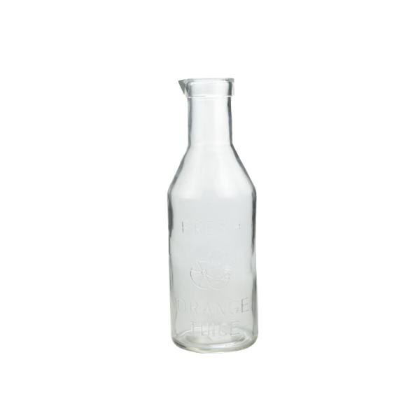 1 Liter Milk Glass Bottles Carafe Embossed Designed With Spout