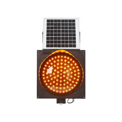 Solar Powered Amber Warning Light Traffic Yellow Flashing Solar Marker Light