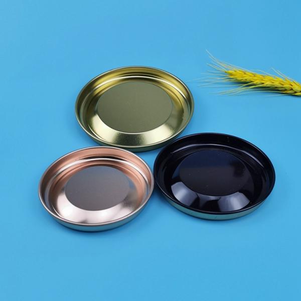 Silver Tinplate Paper Tube Plug Lid With Silk Screen Printing Logo