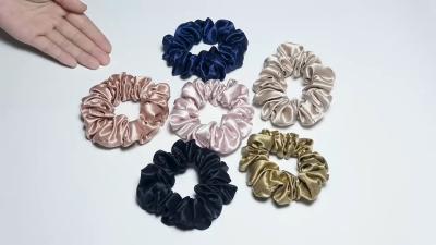 Double Side 25mm Mulberry Silk Scrunchies For Hair Private Logo