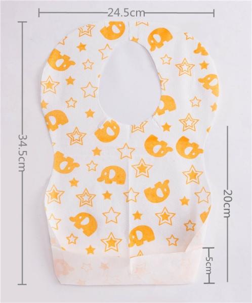 Anti Bacterial 24.5*34.5cm Waterproof Disposable Baby Bib