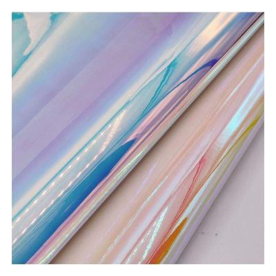 Rainbow Pu Holographic Metallic Colorful Mirror Leather Synthetic Artificial Faux Shoes Case Handbag Notebook Leather Fabric