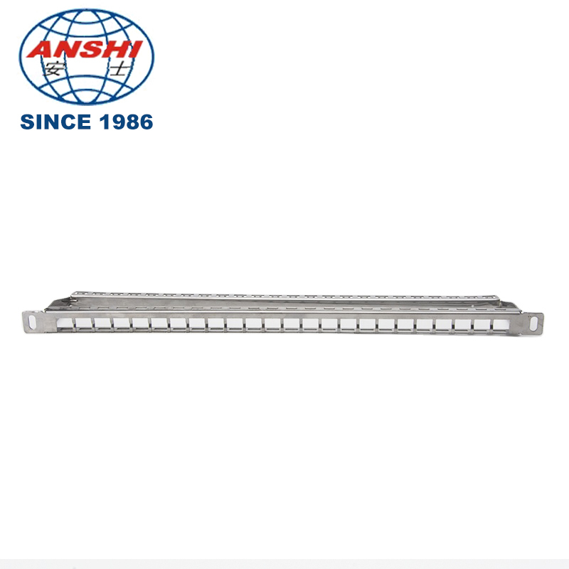 0.5U 19 Inch 24 Port STP Empty Blank Patch Panel, Highly Integrated Stainless Steel