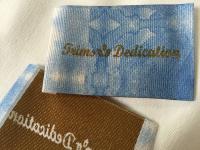 Damasco amplamente utilizado etiquetas tecidas, etiquetas tecidas cetim do logotipo da cópia de Digitas