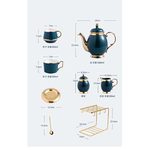 Stocked European Ceramic Cup Gold Edge Marbled Coffee Cup Plate Set with Customized Logo