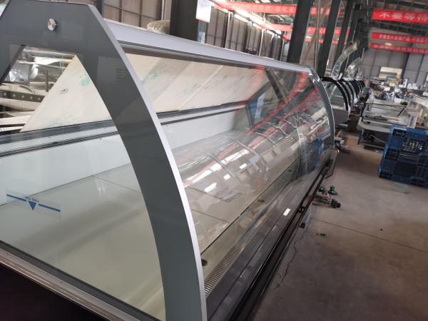 Vitrina refrigerada superior de vidro da carne com a válvula da expansão de Danfoss