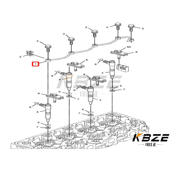C-A-T 306E, 307E CA4181049 418-1049 4181049 KUBOTA V2607 Инжекторная труба для возвращения масла