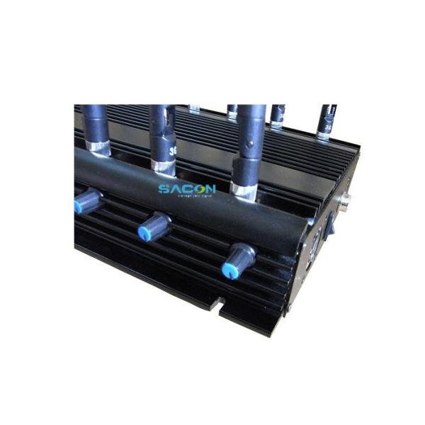 30W Output Power 12 Channels Wireless Signal Jammer with Car Adaptor Design for Prison Cell Phone Blocking