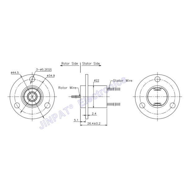 Высокоскоростное скольжение кольца 300 оборотов в минуту 12 цепей с золото-золото контакты
