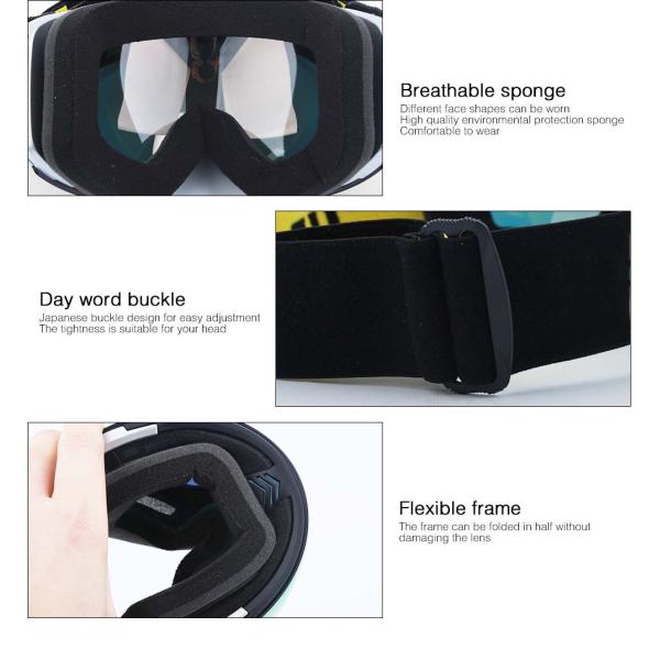 Custom Logo UV400 Anti-Fog Spherical Mirror Snowboard Goggles with 3 Layers Foam