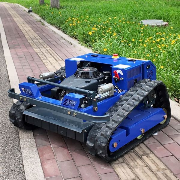 Fully Automatic Industrial & DIY Cordless Tracked Lawn Mower with Single Cylinder Engine and Remote Control Features