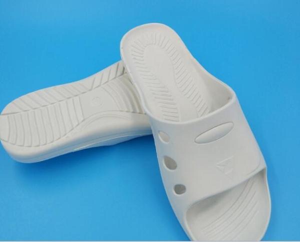 White Pvc Spu Cleanroom Anti Static Slippers DLX 9102B