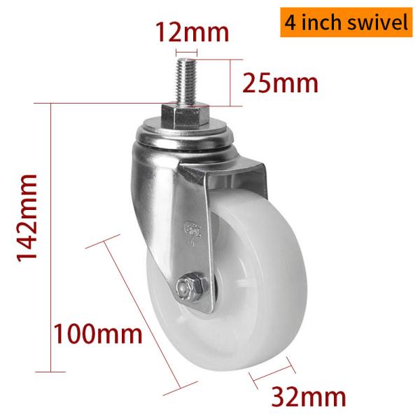EDL Medium Duty 4 pulgadas 150 kg TPA con rosca por giro y tipo de freno 504S-26