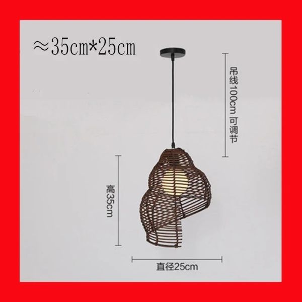 Study Room Lights Parlor home decor Southeast Asia Bamboo Conch Pendant Lamp(WH-WP-110)