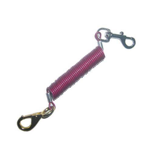 Quick release extending red coil lanyard 1.0mm stainless steel wire cable security device