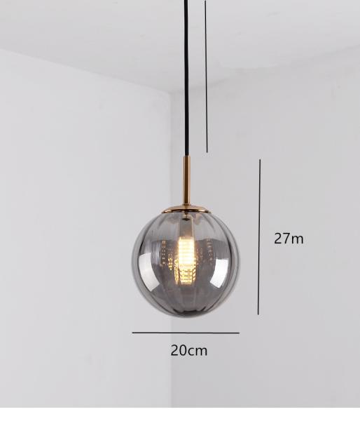 Colorful Modern Glass Globe Pendant Light For Dinning Room