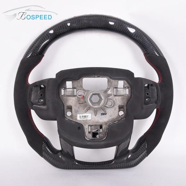 4KG Matte Black Leather Classic Land Rover Steering Wheel Carbon Fiber LED 0.35m