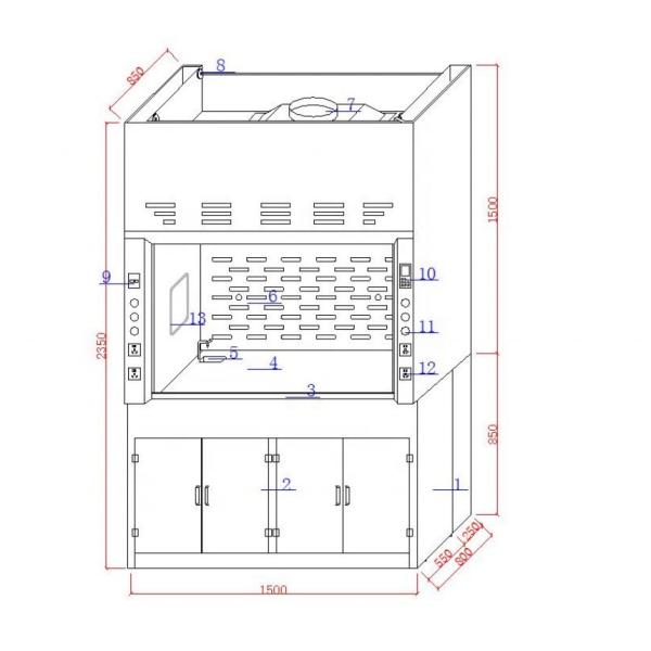 Eye Wash Accessory Chemical Explosion Proof Lab Fume Hood for Safe Chemical Handling