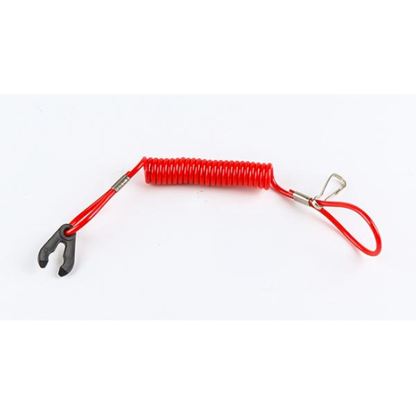 Universal Red Plastic Spiral Lanyard Boat Kill Switch Emergency Cord
