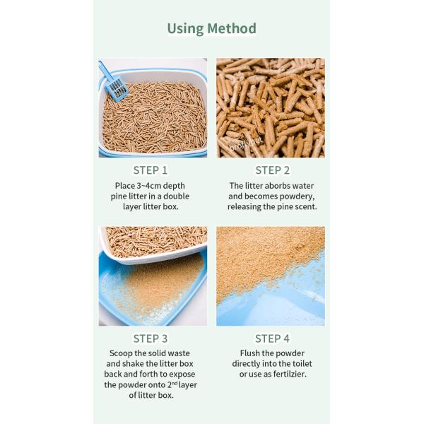 Dust Free Deodorant Pine Wood Powder Cat Litter Natural Wood Pellets for Pet OEM/ODM