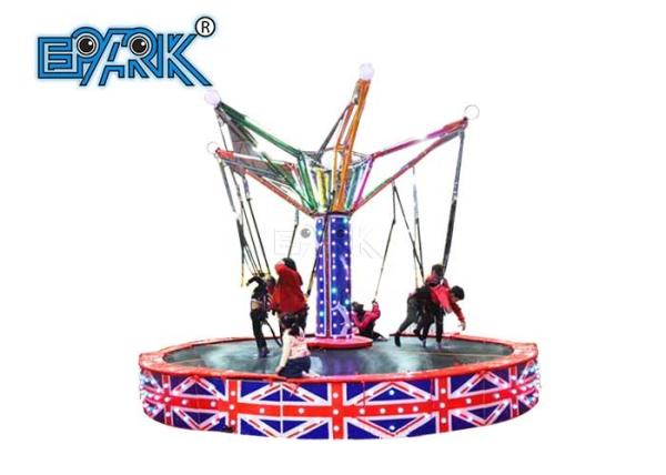 Kids Adult Amusement Park Ride Equipment Round Euro Jumping Bungee Trampoline