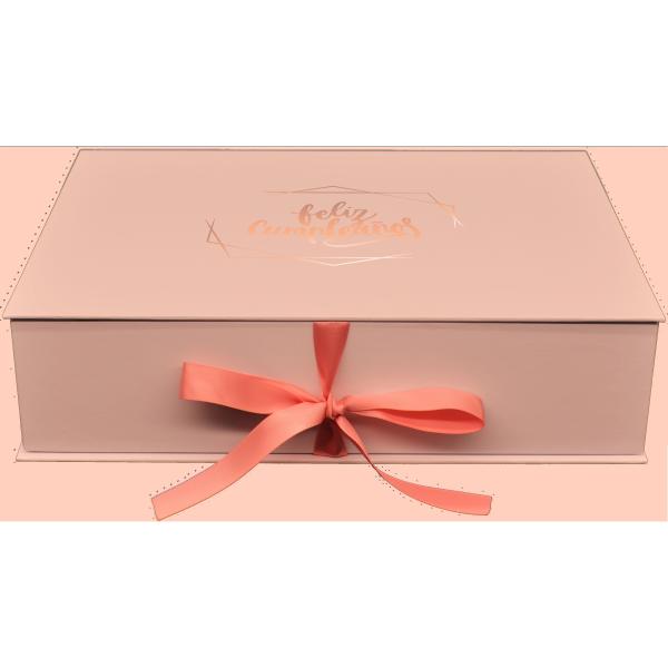 Pink Christmas 157G 2mm Cardboard Gift Boxes , Wine Accessory 5x5 Gift Box