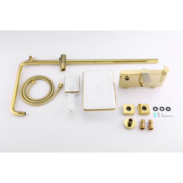 Wall Mounted Square Shower Faucet Set with Single Handle and Round Shower Head Shape