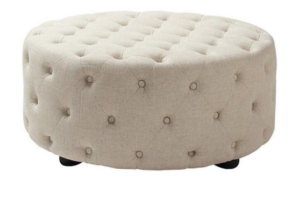 French style footstool frames in wood and  home furniture of round ottoman