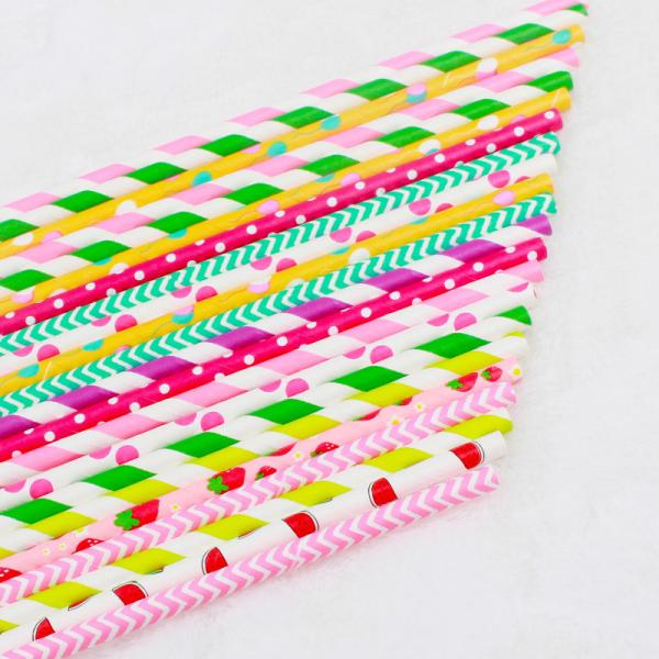Custom biodegradable food grade 10mm millimeter colorful kraft paper straws for milk tea party