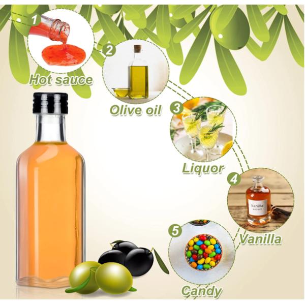 750 мл круглая стеклянная бутылка с оливковым маслом с черной винтовой крышкой и прозрачной