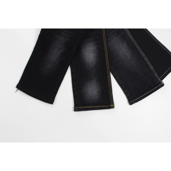 12  Oz Black And Black Backside Crosshatch Slub Denim Jeans  Fabric