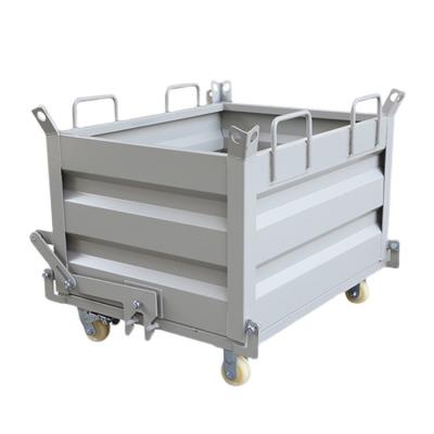 Poudre métallique solide poubelles en vrac poubelles en acier poubelles de déversement de fond ouvertes
