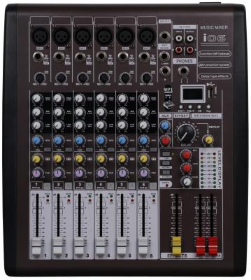 110v - 230v Portable Power Mixer , 6 Channel Dj Music Mixers With DSP I06