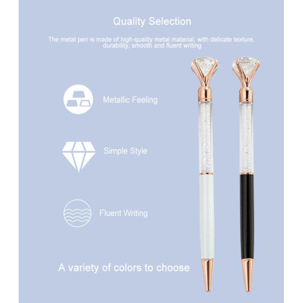 Big Crystal Diamond Ballpoint Pen 1.0mm Fashion Shiny Metal Gift Ball Pen