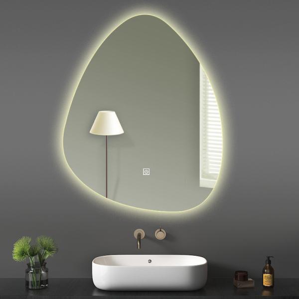 Irregular LED Round Bathroom Mirror 6500K 3200K Luxury Illuminated Bathroom Mirrors