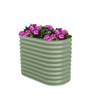 Cama de jardim galvanizada elevada exterior oval grande cama de jardim de metal caixa de plantação camas elevadas para jardinagem