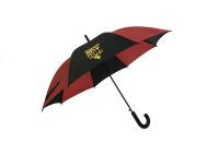 Anunciando do gancho aberto do guarda-chuva J da vara do automóvel o preto plástico do punho com vermelho