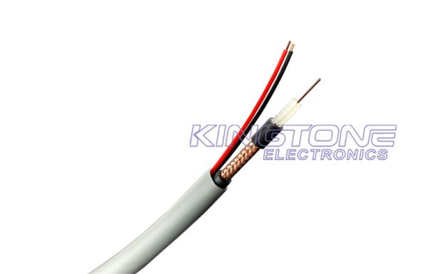 Zinned Steel Messenger CCTV Coaxial Cable / CCA Power RG59 Siamese Cable