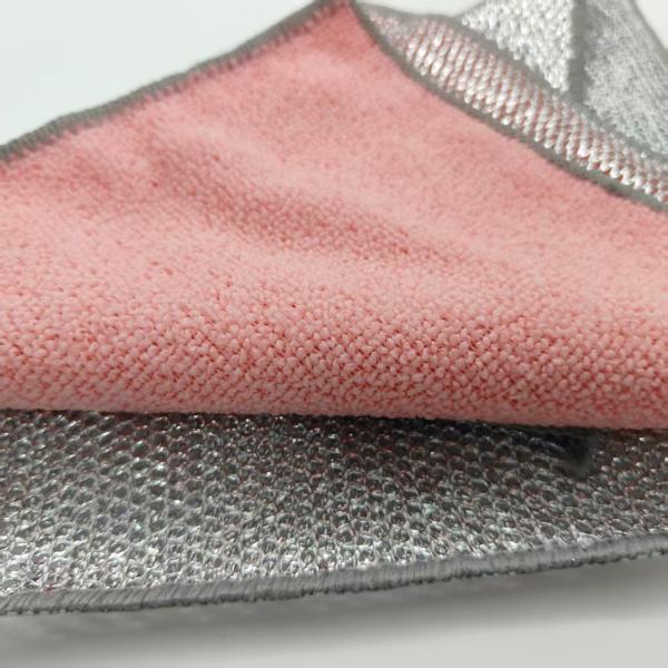 Green Silver Powder Composite Cleaning Cloth Durable Quick-Dry