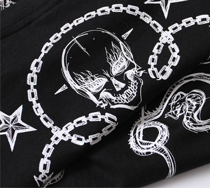 Fashional street hip hop style with skull printed wholesale men's oversize cotton t shirt