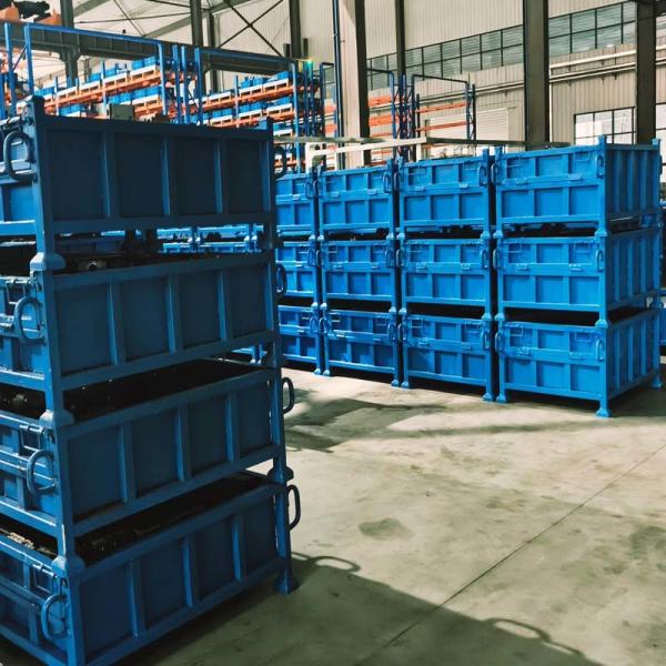 Industrial Warehouse Storage Grid Metal Pallet Box Stackable High Durability