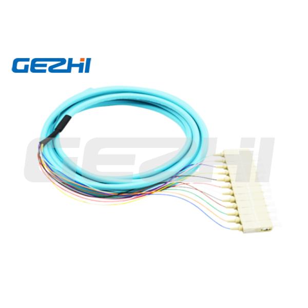 12 Cores Fiber Optic Pigtail SC PC Multimode OM3 Distribution Optical Pigtails 0.9mm for Data Transmission