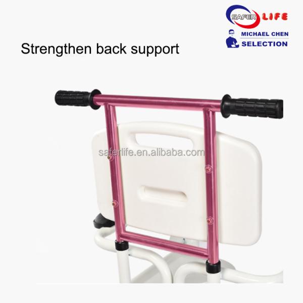 Health equipment elderly care chair patient transfer chair disable rollator transport chair height adjustable with wheels