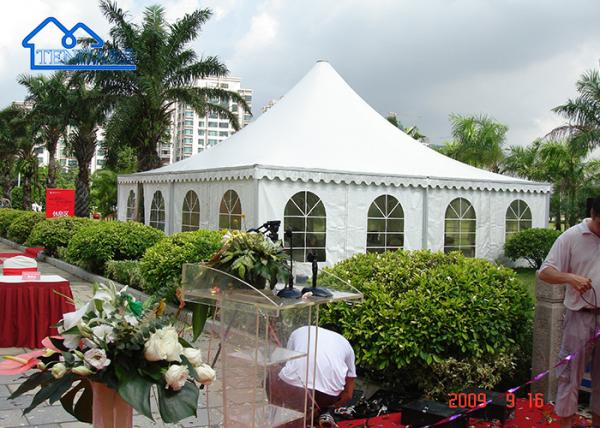 Water-Proof / Fire-Proof / Self-Cleaning Aluminum Frame Wedding Event Pagoda Tent For Sale