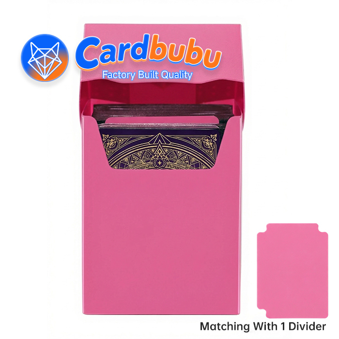 Rose Pink Plastic Deck Box Secure Lock Waterproof Trading Pokemon Card Storage
