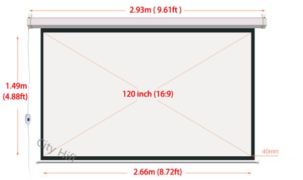 Wholesale Low Cost Electric Projector Screen 120inch HD Projection Screens 16:9 Support 3D