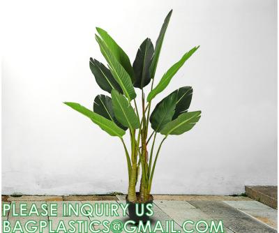 Artificial Bird of Paradise Plant 4 Feet Faux Palm Tree with 8 Trunks Faux Tree for Indoor Outdoor Modern Decoration
