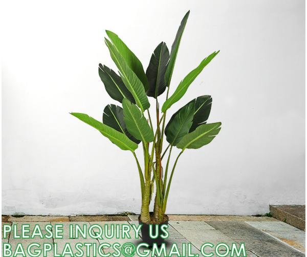 Artificial Bird of Paradise Plant 4 Feet Faux Palm Tree with 8 Trunks Faux Tree for Indoor Outdoor Modern Decoration