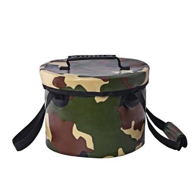 Seau se pliant campant de camouflage